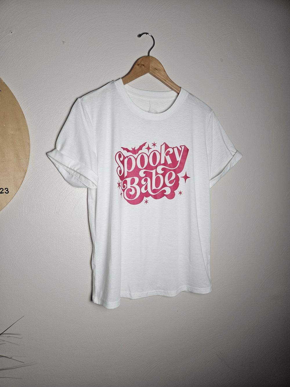 Spooky Babe Graphic Tee - White/Pink